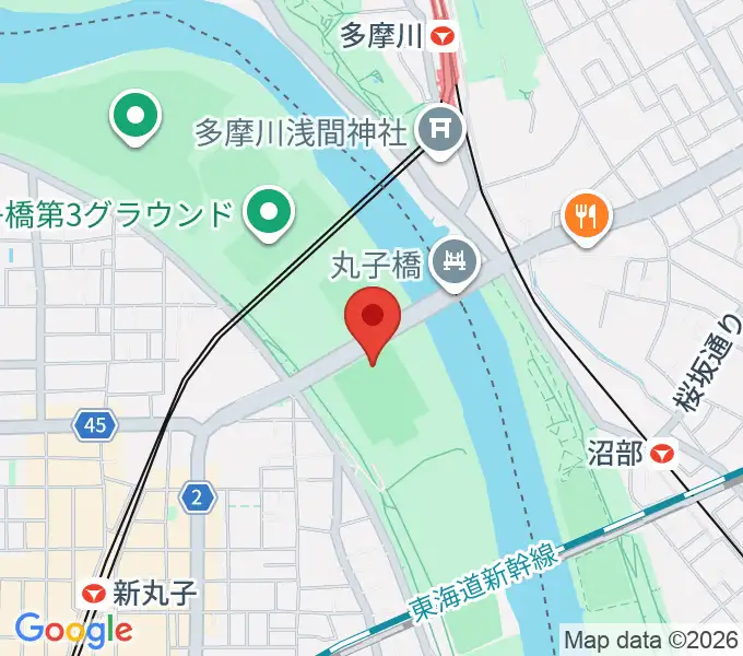 丸子橋運動場の地図