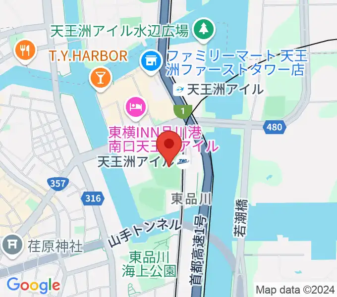 天王洲公園サッカー場の地図