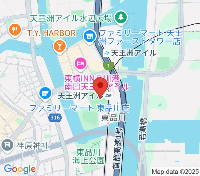 天王洲公園サッカー場の地図