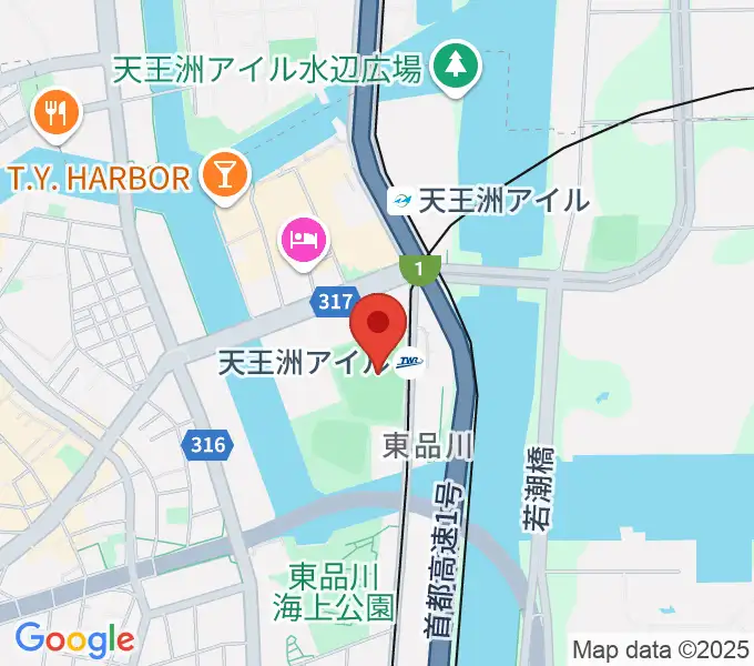 天王洲公園サッカー場の地図