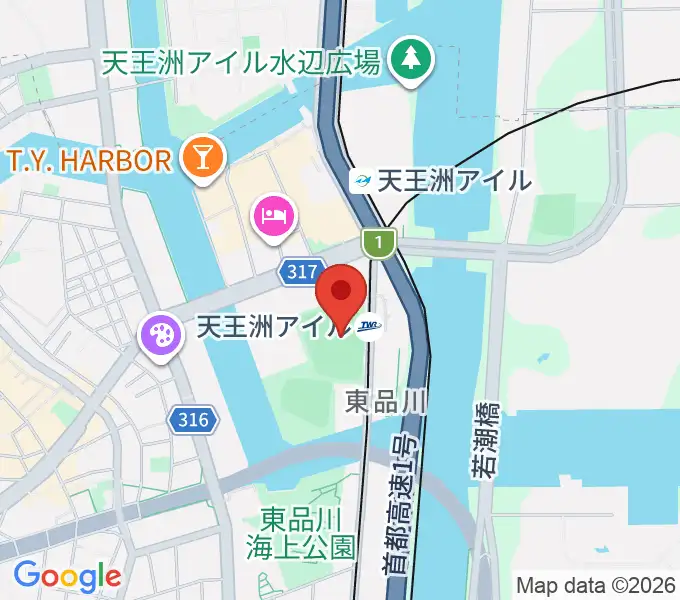 天王洲公園サッカー場の地図