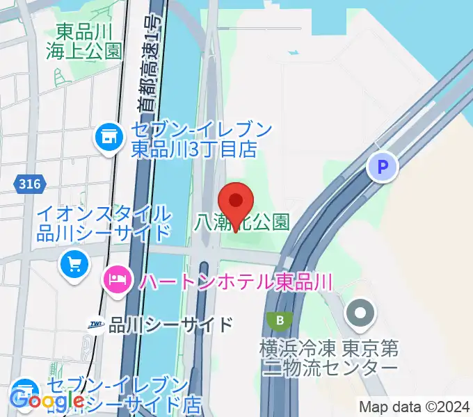 八潮北公園野球場の地図