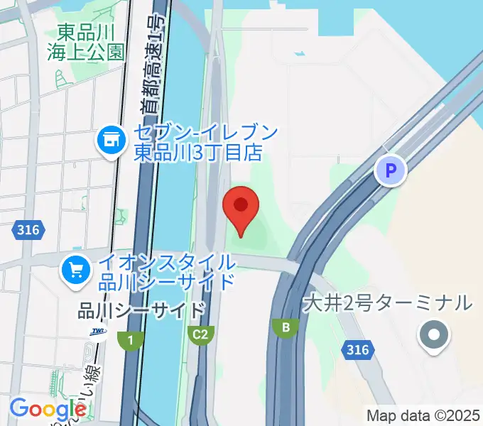 八潮北公園野球場の地図