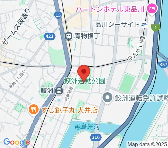 鮫洲運動公園軟式こども野球場の地図