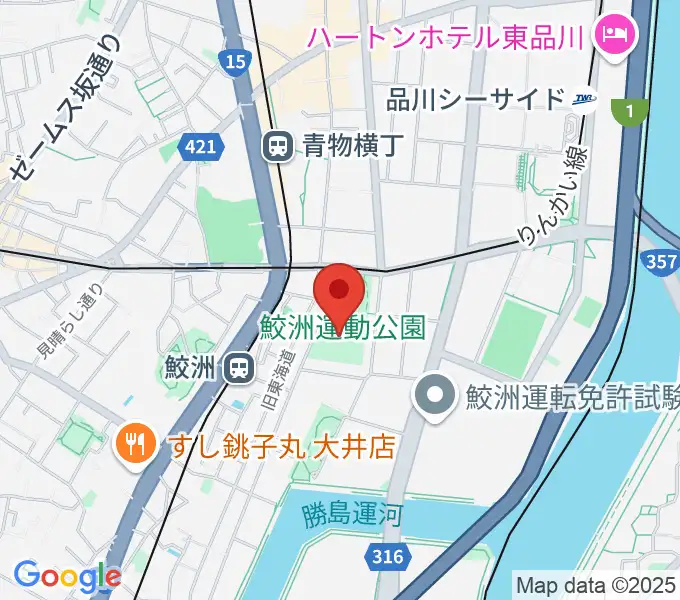 鮫洲運動公園軟式こども野球場の地図