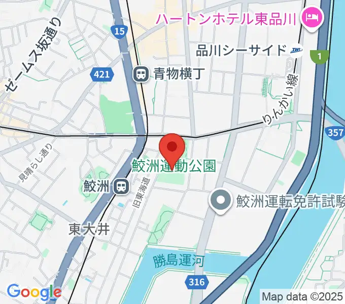 鮫洲運動公園軟式こども野球場の地図