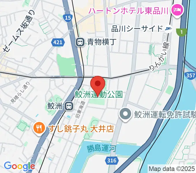 鮫洲運動公園軟式こども野球場の地図