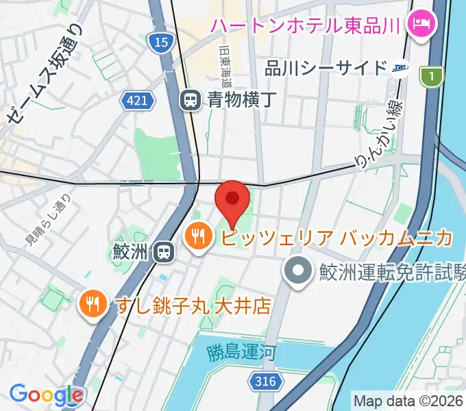 鮫洲運動公園軟式こども野球場の地図