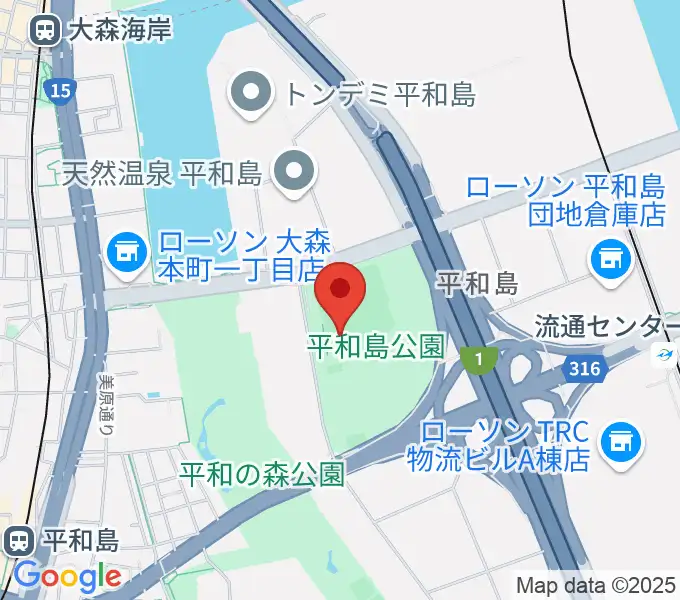 平和島公園野球場の地図