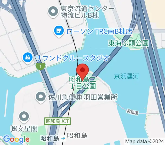 昭和島二丁目公園サッカー場の地図