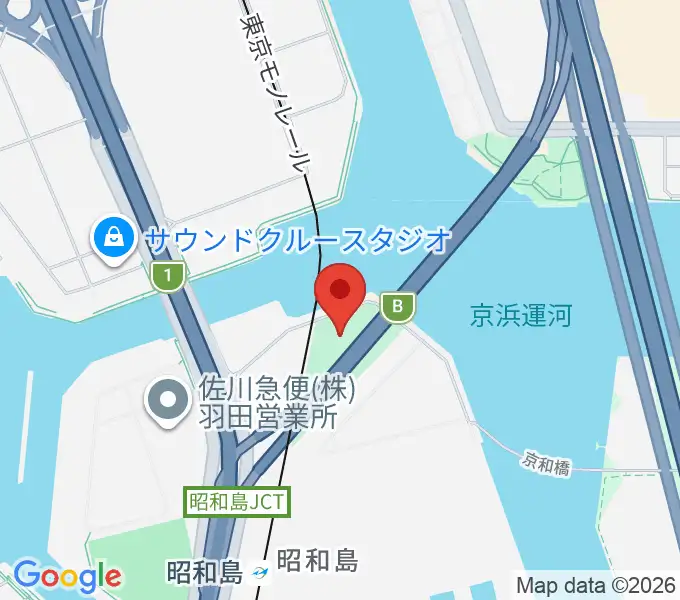 昭和島二丁目公園サッカー場の地図