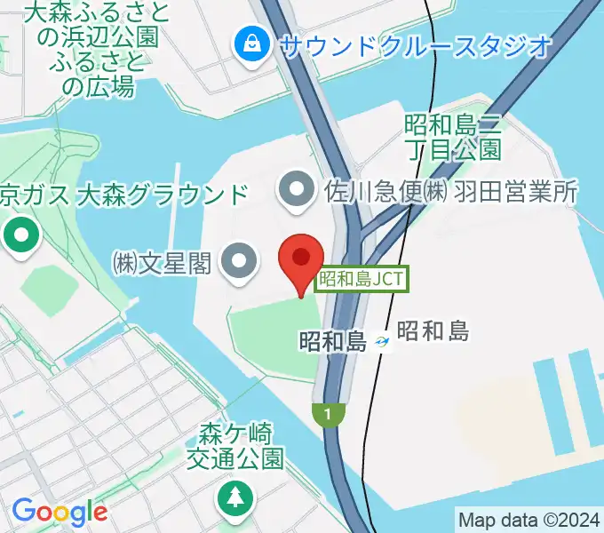 昭和島運動場野球場の地図