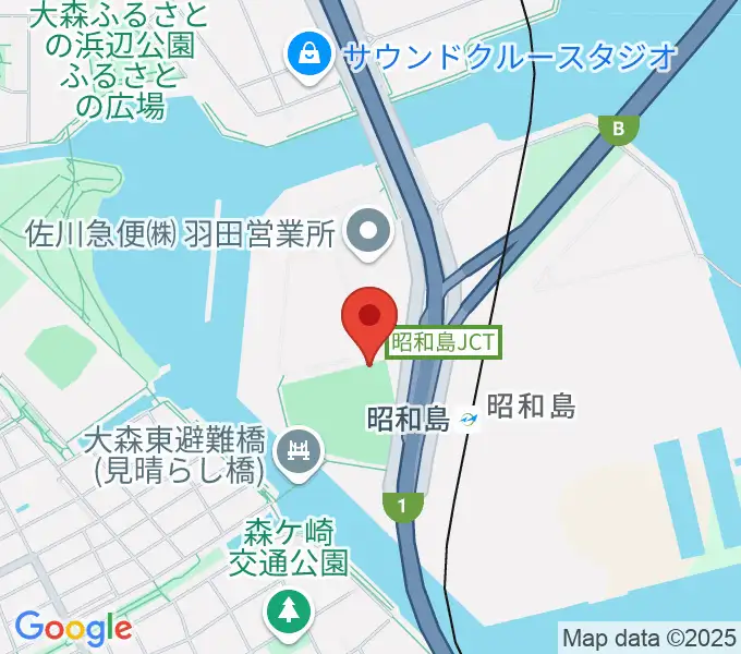 昭和島運動場野球場の地図