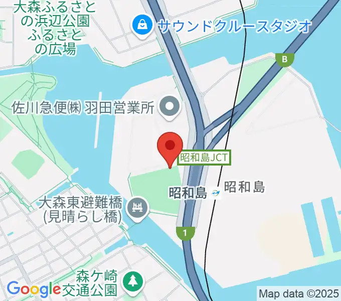 昭和島運動場野球場の地図