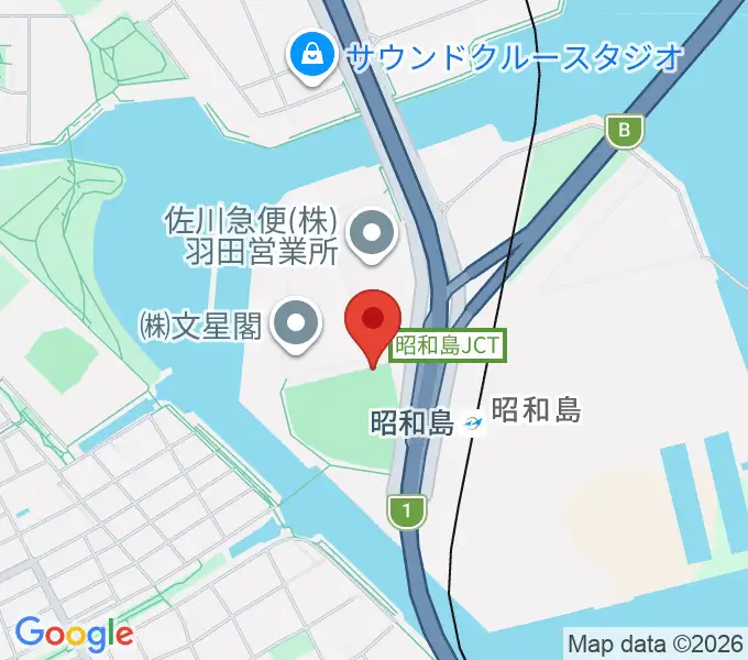 昭和島運動場野球場の地図
