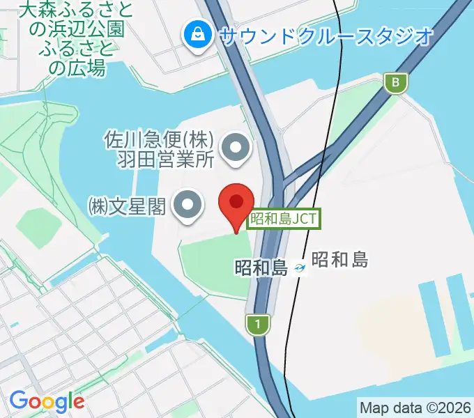 昭和島運動場野球場の地図