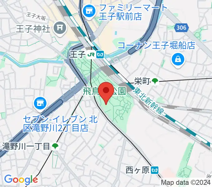 北区飛鳥山博物館の地図