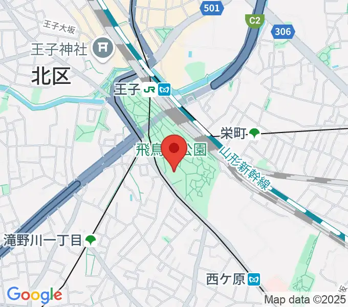 北区飛鳥山博物館の地図