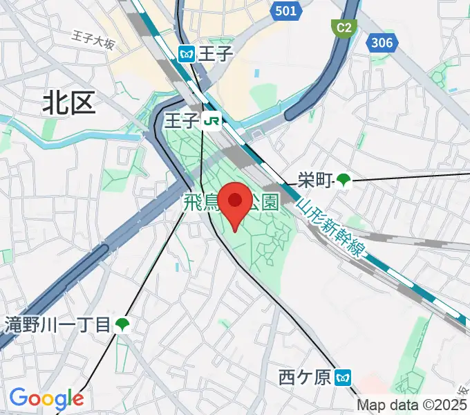 北区飛鳥山博物館の地図