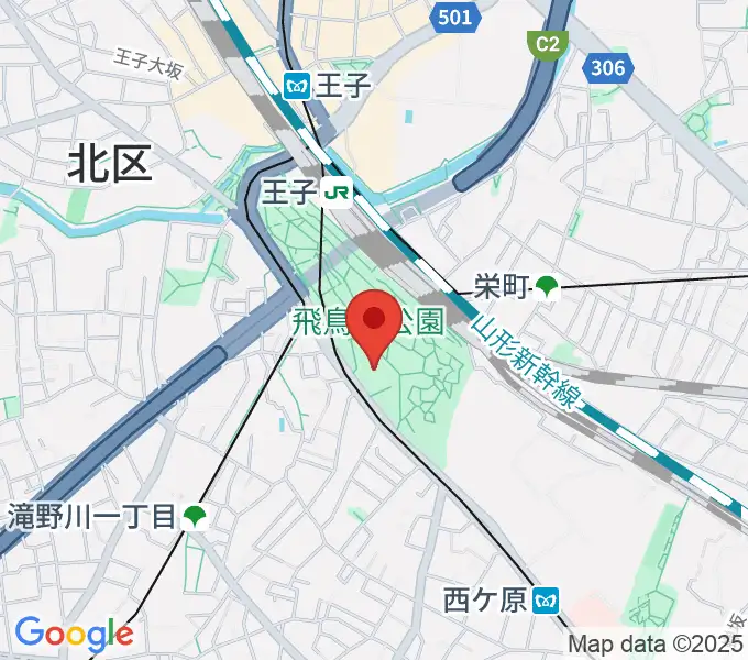 北区飛鳥山博物館の地図