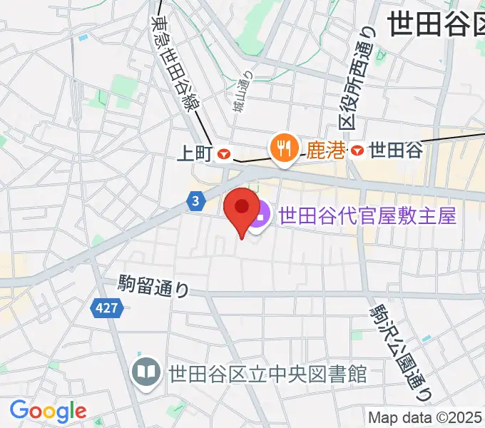 世田谷区立郷土資料館の地図