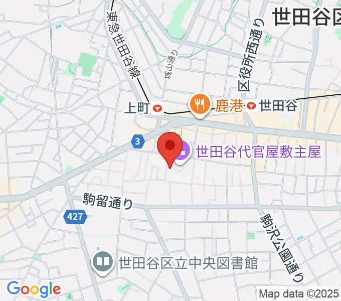 世田谷区立郷土資料館の地図