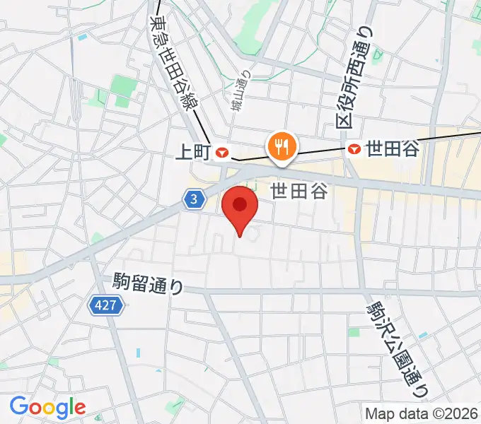 世田谷区立郷土資料館の地図