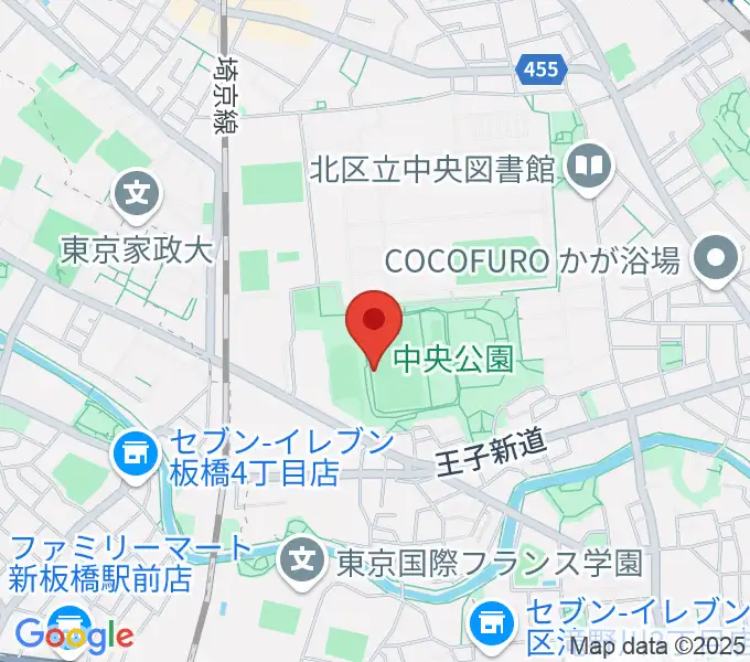 北区中央公園野球場の地図