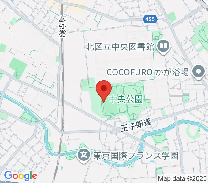 北区中央公園野球場の地図