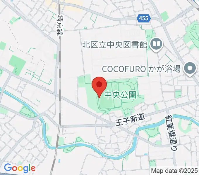 北区中央公園野球場の地図