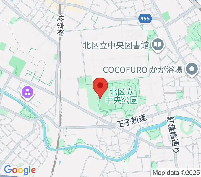 北区中央公園野球場の地図