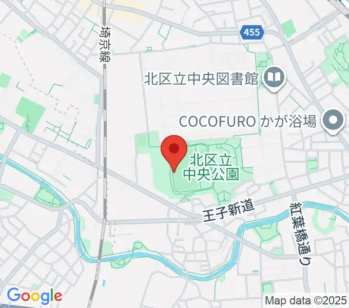 北区中央公園野球場の地図