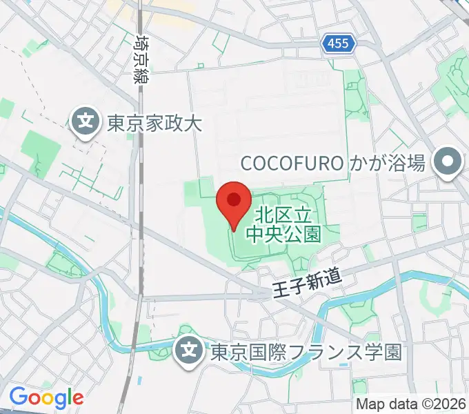 北区中央公園野球場の地図