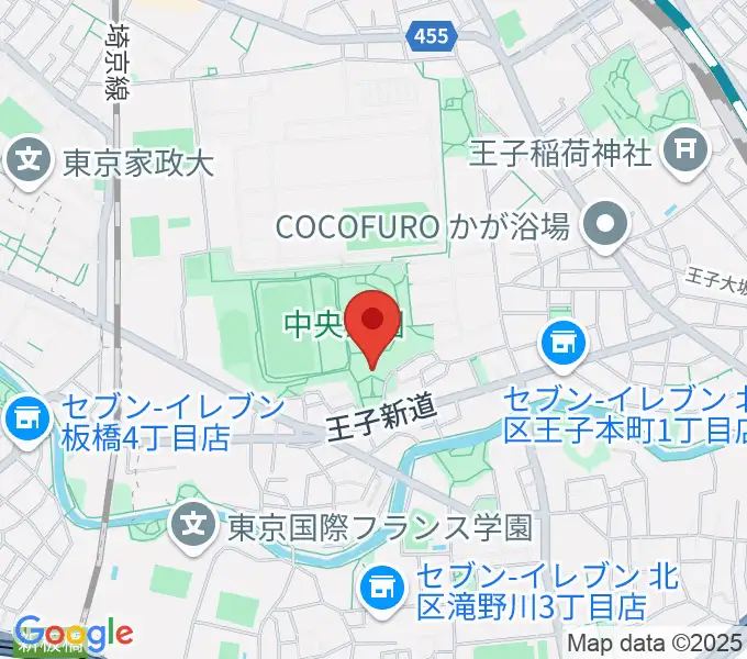北区立中央公園文化センターの地図