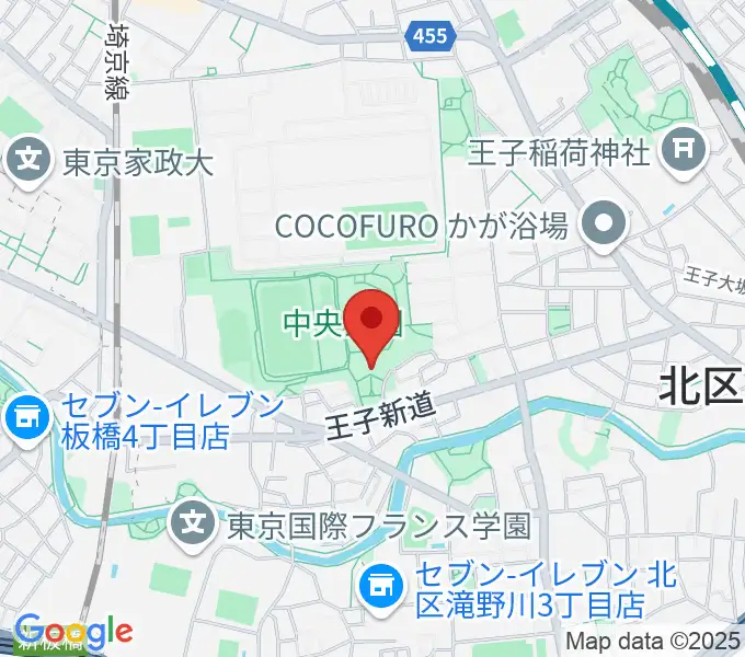 北区立中央公園文化センターの地図