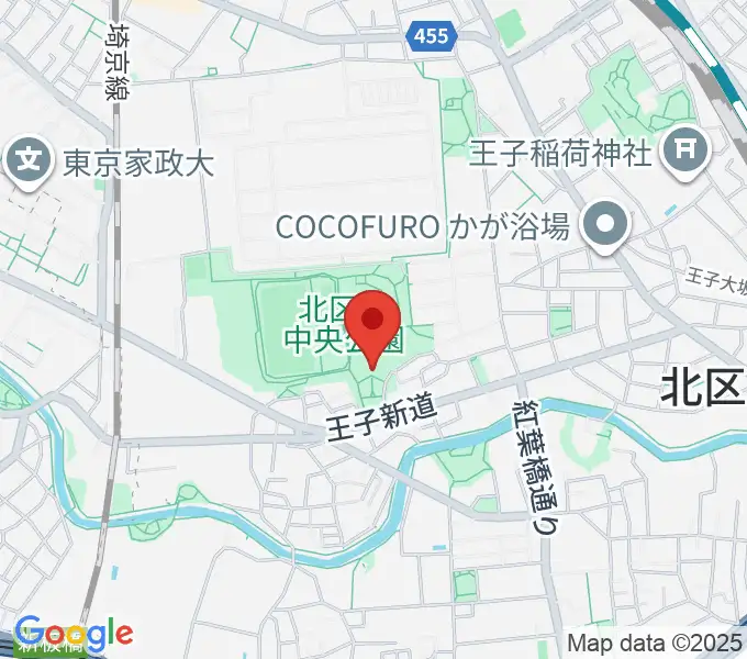 北区立中央公園文化センターの地図