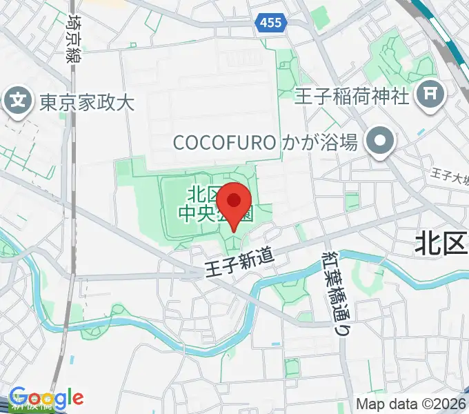 北区立中央公園文化センターの地図