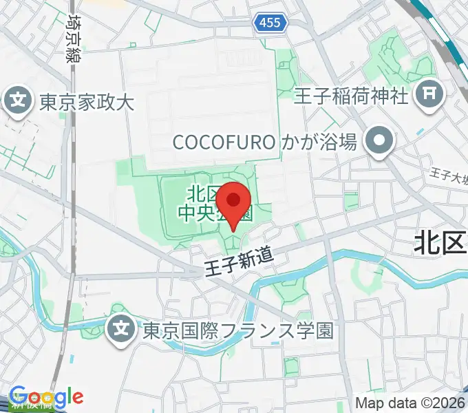 北区立中央公園文化センターの地図