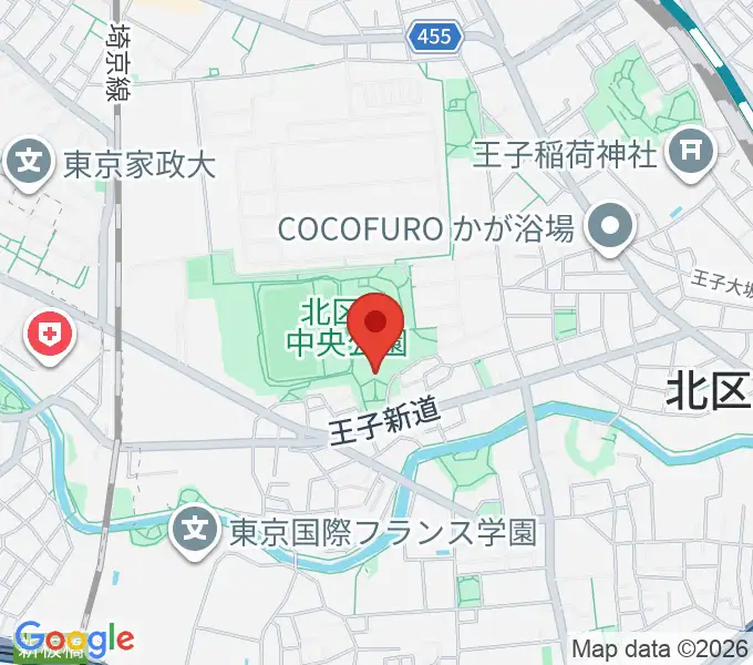 北区立中央公園文化センターの地図
