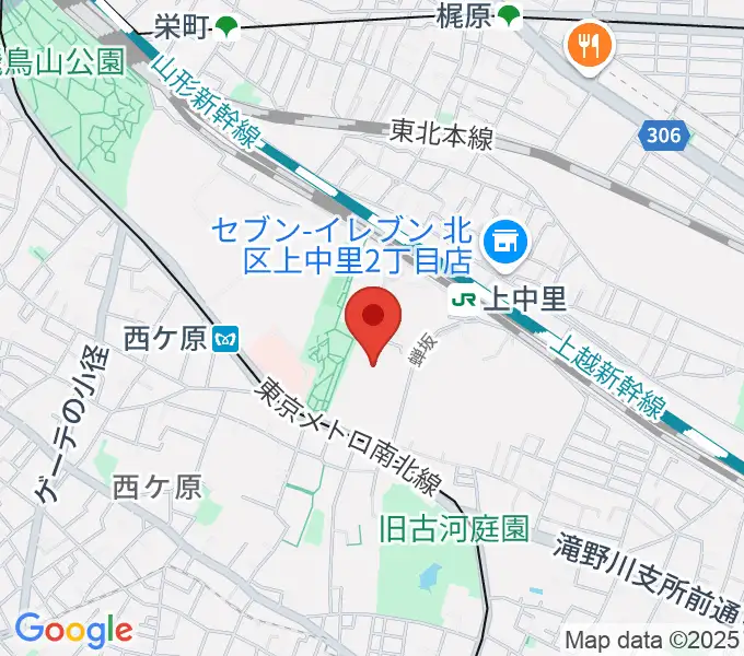 滝野川体育館の地図