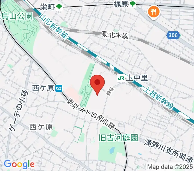 滝野川体育館の地図