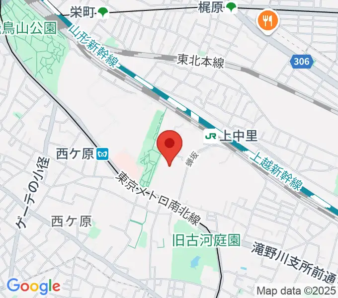 滝野川体育館の地図