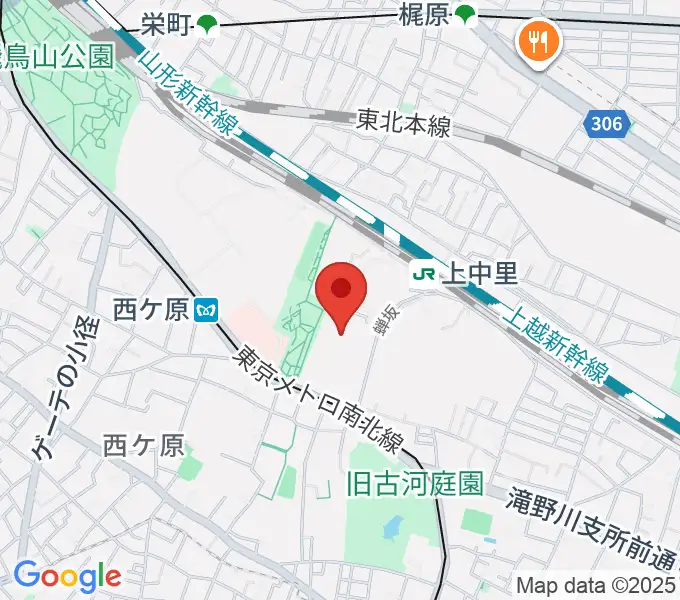 滝野川体育館の地図