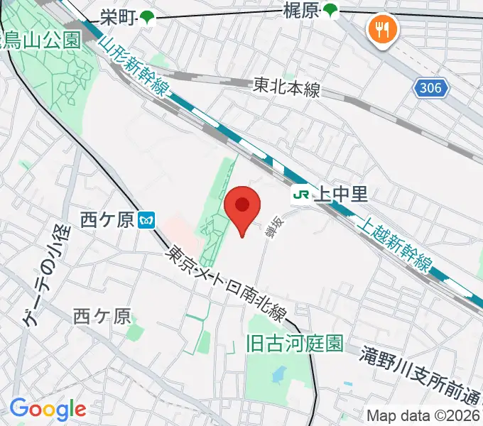 滝野川体育館の地図