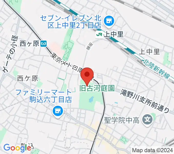 旧古河邸 大谷美術館の地図