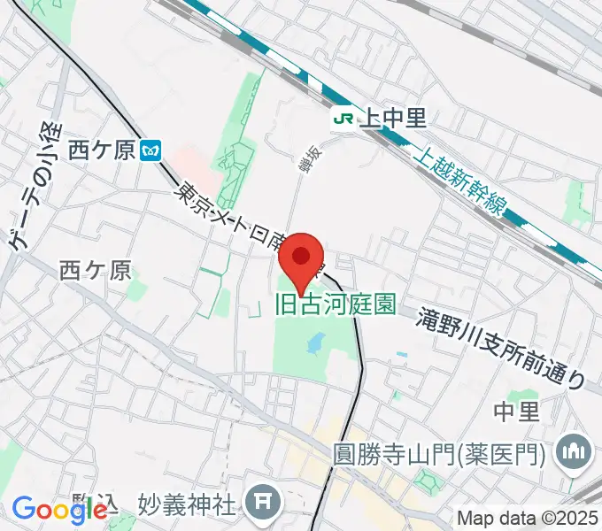 旧古河邸 大谷美術館の地図