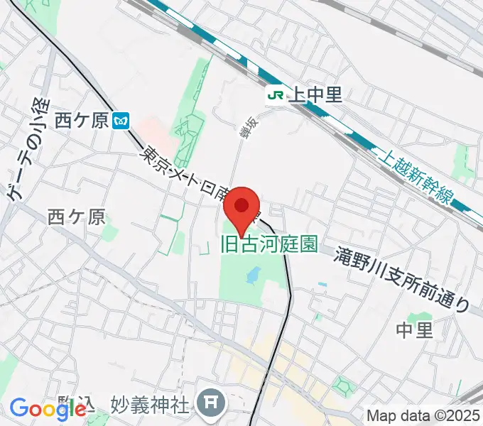 旧古河邸 大谷美術館の地図