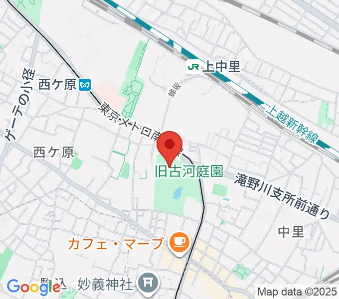 旧古河邸 大谷美術館の地図