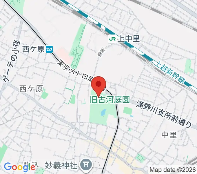 旧古河邸 大谷美術館の地図