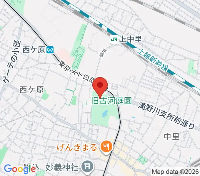 旧古河邸 大谷美術館の地図